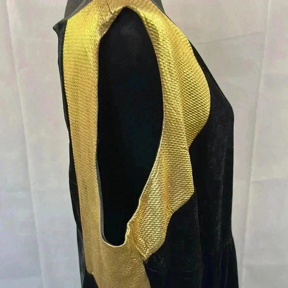 NY Collection Plus Size Metallic-Trim Velvet Fit & Flare Dress 3X - Picture 5 of 11